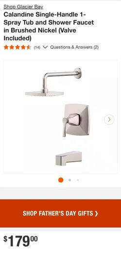 Shower Faucet in Brushed Nickel (Valve Included)