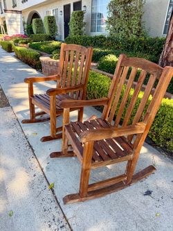 Teak Wood Rocking Chairs – Set of 2 Set of teak rocking chair Pair of teak patio chairs