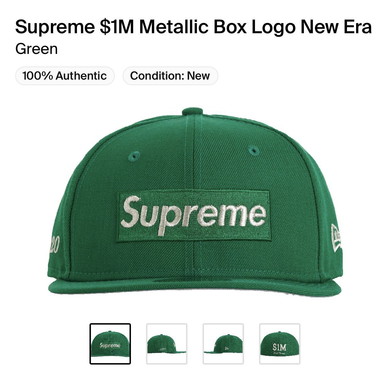  Supreme $1 Million Metallic New Era Fitted Hat