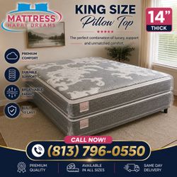 Brand New King Size Mattress 14” Pillow Top, Premium Comfort at the Best Price, Delivery Available, Call or Message Us Today