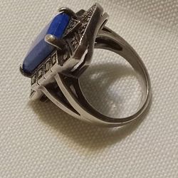 BLUE STONE And SILVER RING  