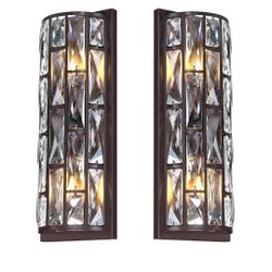 2 Pack Modern Crystal Wall Scones $80