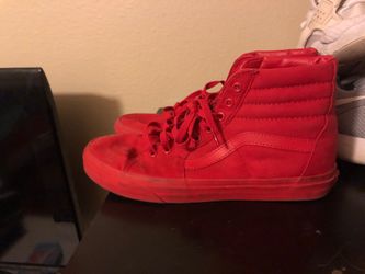 Vans red hightop size 10