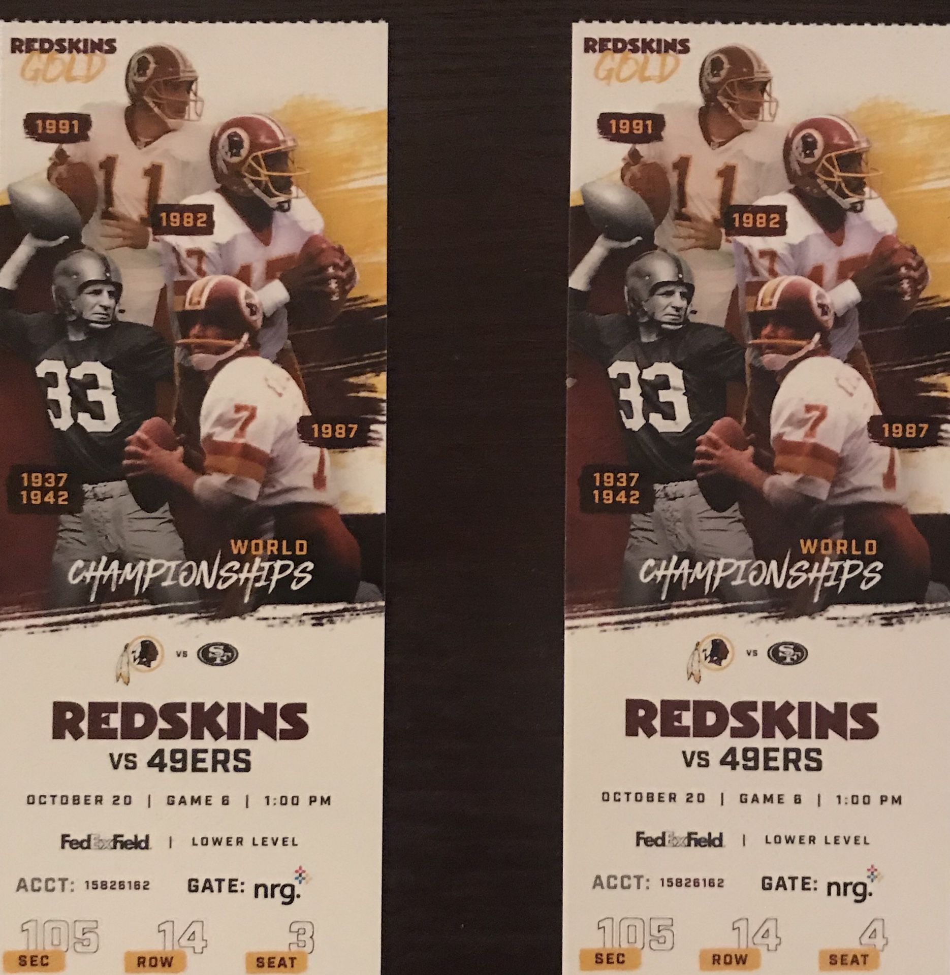 49’ers vs skins tickets!!!!