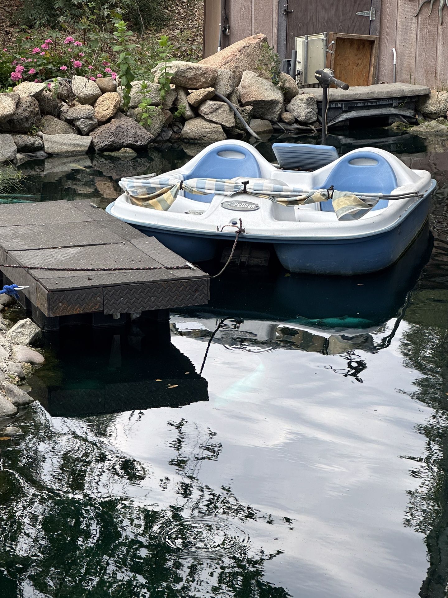 Pelican Paddle Boat With Electric Motor And A 2x5 Ft. Floating Dock