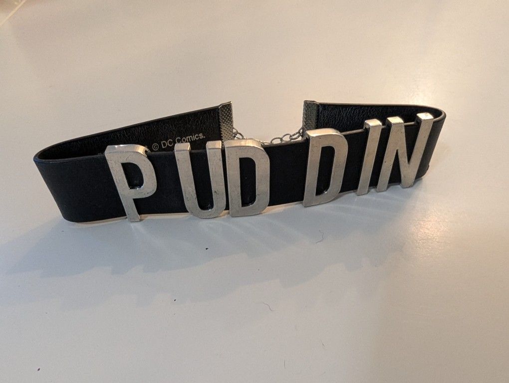 Hot Topic DC Comics Suicide Squad Harley Quinn Black & Silver PUDDIN Choker NICE