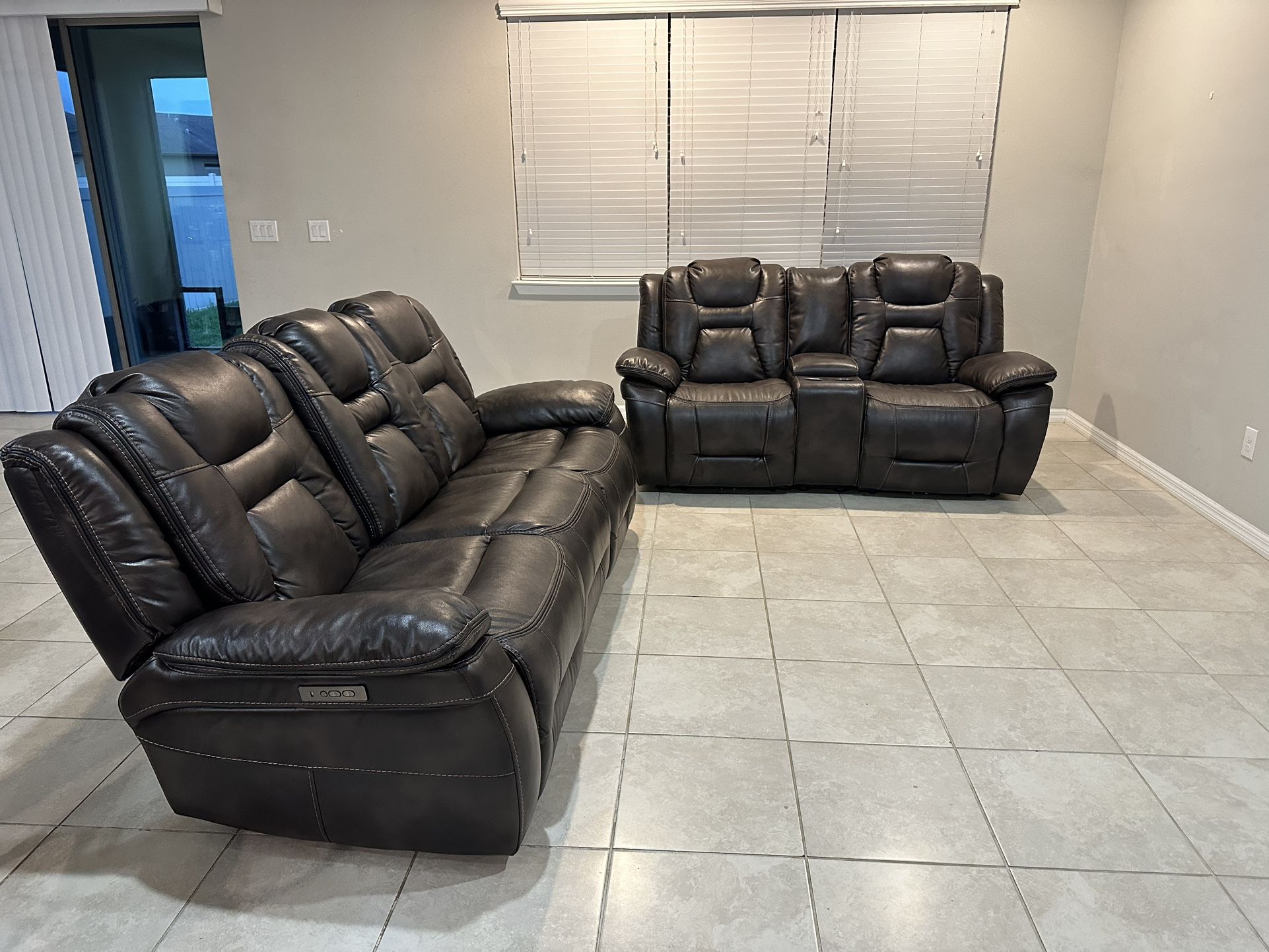 Almost New leather sectional