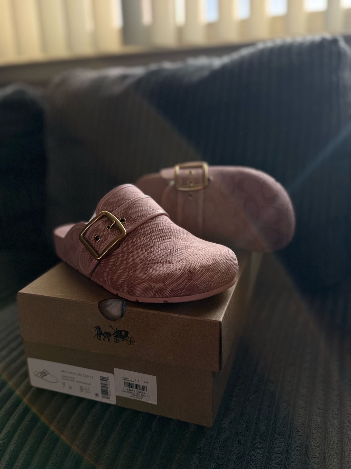 pink coach clogs size 7