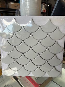 Decorative Retro Scallop Gray Glossy