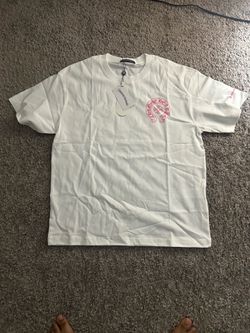 Pink and White chrome Heart Shirt ( Large)
