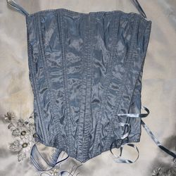 Genuine Vintage Bel Niente Baby Blue Lace Up Corset.