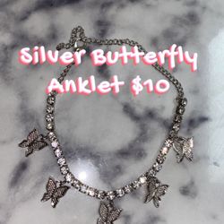 Silver Butterfly Anklet 