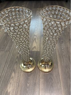 Golden vases pair