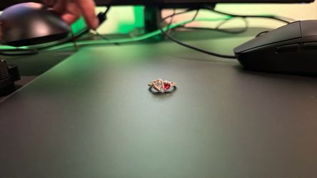 sterling silver cuban circonia heart ring