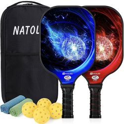 Natolike Pickleball Paddles Set In Carry bag, UASPA Approved Racquet Set, New
