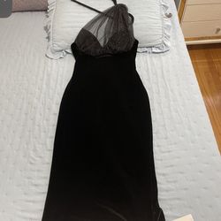 Marthea Velvet Dress 👗, One Showlder, Size Small Stretch , New Whit Tags