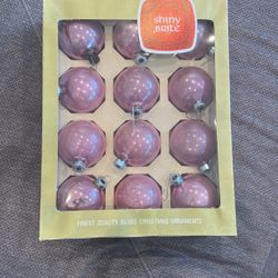 Pink Shiny Brite Christmas Ornaments