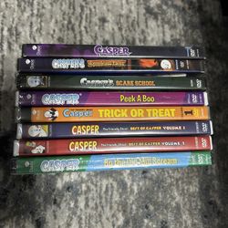 Set of 8 Casper The Ghost DVDs - Brand New - Never Opened - - - Perfect For Halloween!!! $30