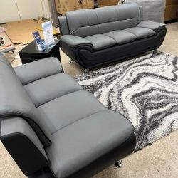 PACHYSANDRA GRAY BLACK LIVING ROOM SET