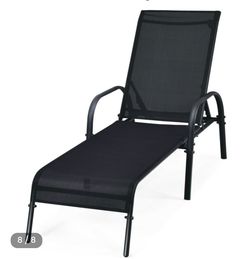 Costway Black Outdoor Chaise Lounge Chair