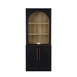 mopio Blake Storage Cabinet with Hutch, Sideboard Buffet Cabinet with Storage, Kitchen Pantry Organizer, Coffee Bar Station, Trophy Display Case with 