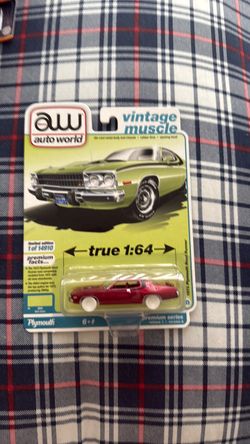 AUTO WORLD CHASE ULTRA RED 1973 PLYMOUTH ROAD RUNNER VINTAGE MUSCLE RUBBER TIRES