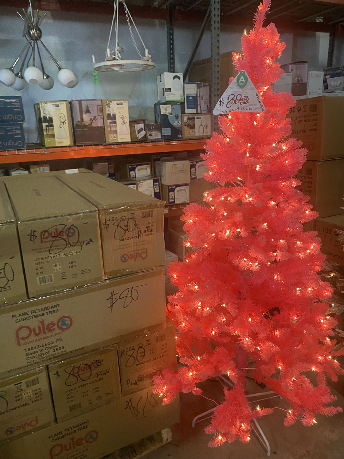 Brand New Pink Pre Lit Christmas Trees- Were $80 Each - 11/29-50%off Storewide Sale- Now $40 Each Time Of Purchase Pickup