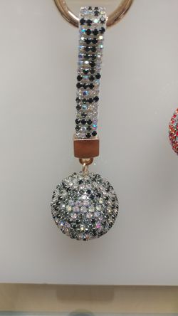 Jeweled Crystal Ball Keychain / Purse Charm ( NEW )