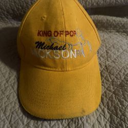 Michael Jackson King Of Pop Yellow Hat Adjustable Yellow Used Rare Vintage Cap