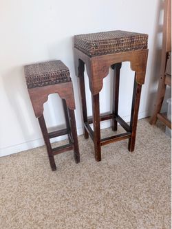 Two plant stands side tables