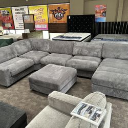 Large  Charcoal Comfy Sectional 