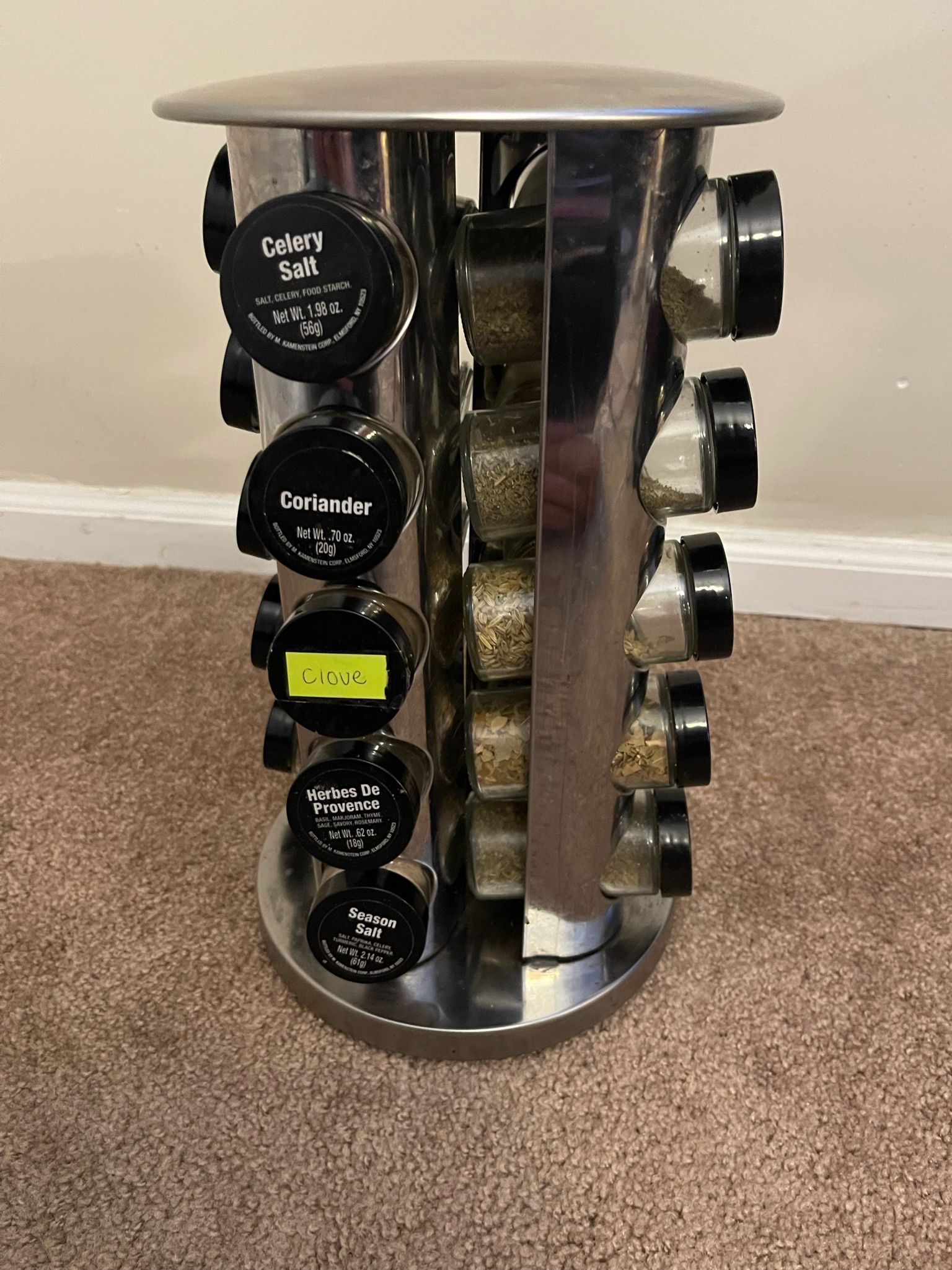 Rotating 20-slot Spice Rack