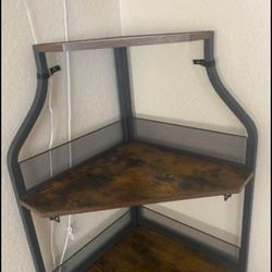 Corner Wooden Bar Shelf 