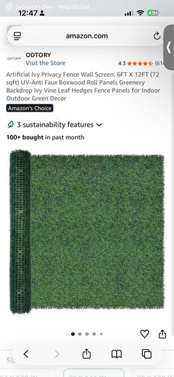 Green Grass wall panels. 6ft by 12ft