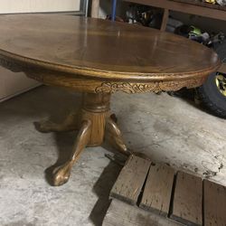 Matching Wood Dining Table And Hutch Country Style