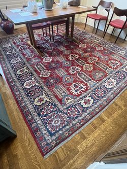 Kazak Rug With Pad. 9.75’ X 10.83’. Wool. 