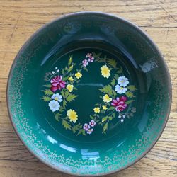 Antique Enamel Plate 60s Hand Painted Argentina