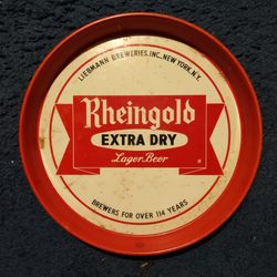 Vintage Rheingold Extra Dry Lager Beer Metal Serving Tray