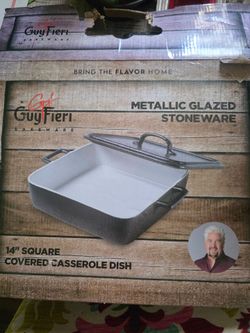 14"Square  cover oven casserole by Guy Fier newi