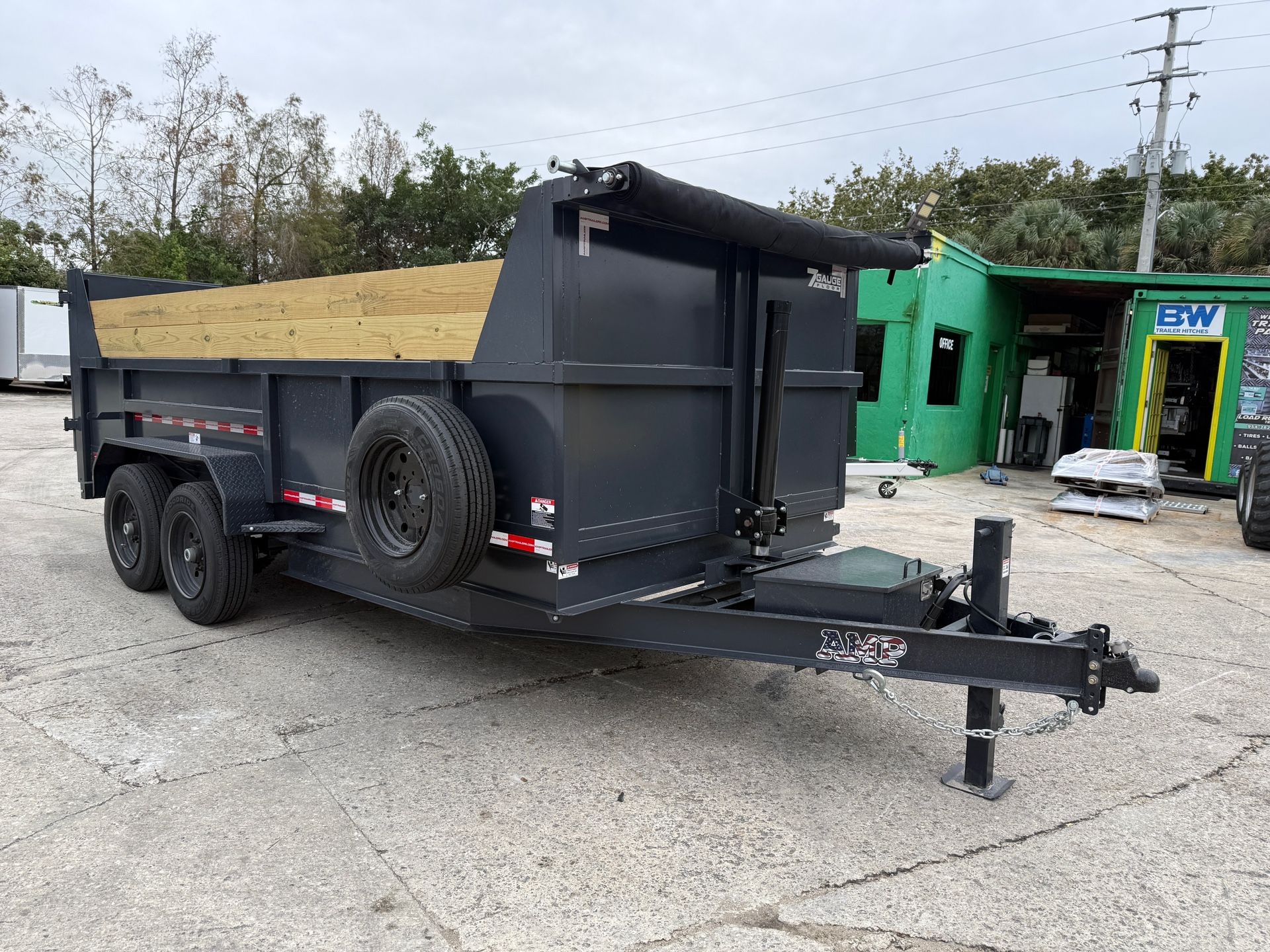 AMP 7 × 16 Buildable Side Dump Trailer 16k