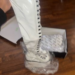 White Platform Boot Heels