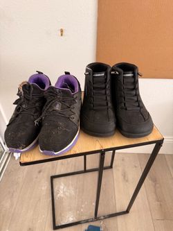 Work shoes purple one has a metal toe size 8