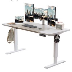Electric Height Adjustable Standing Desk, 63x 30 Inches Stand Up Desk Workstation,