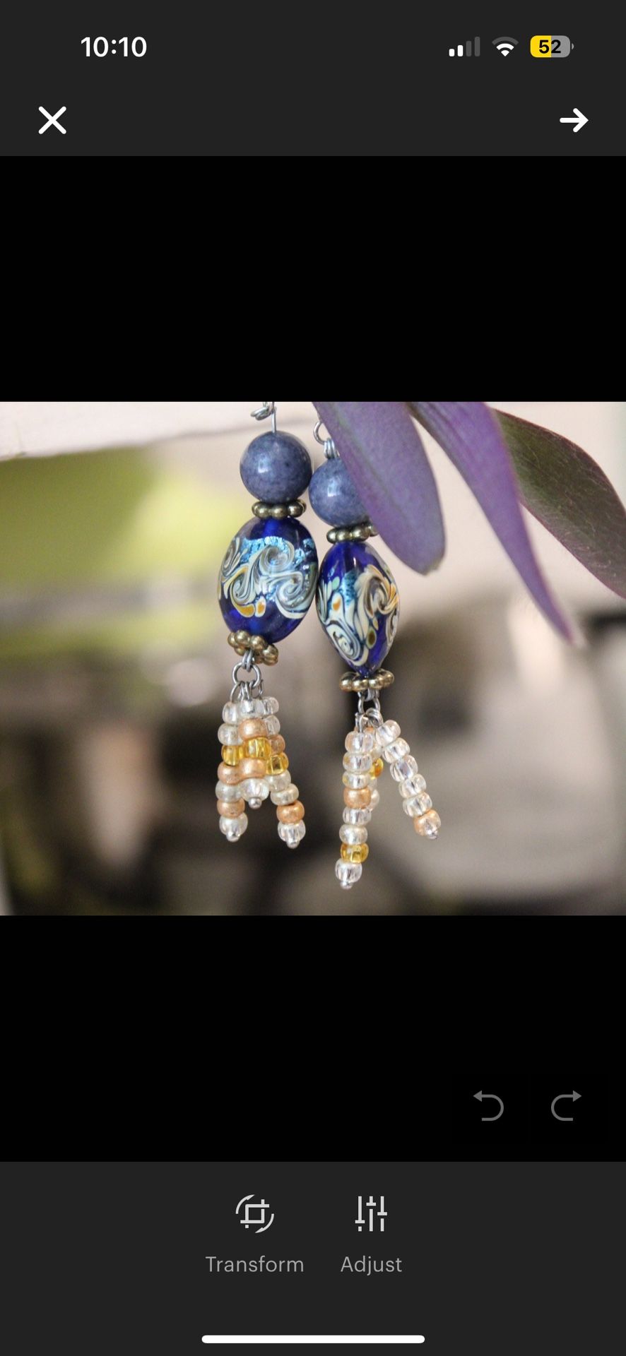 Handmade Royal Blue Dangle Earrings