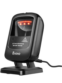 Eyoyo Omnidirectional Hands-Free 1D 2D Desktop USB Wired Barcode Scanner Automatic Image Sensing, Capture Barcodes from Mobile Phone Screen, QR Bar Co
