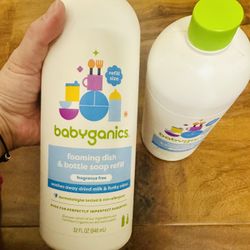 Babyganics Foaming Dish Bottle Soap Fragrance Free for Baby Bottle Essentials $14/both New Condition 