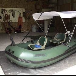Brand new inflatable boat w/ trolling motor and marine battery (I paid $1950+)