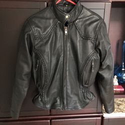 Hot Leathers Vintage Black Ladies Motorcycle Jacket M