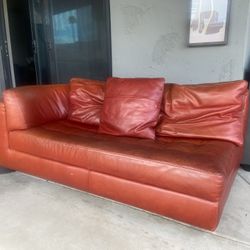 2 Piece Red Italian Natuzzi Couch. Delivery Available Upon Request