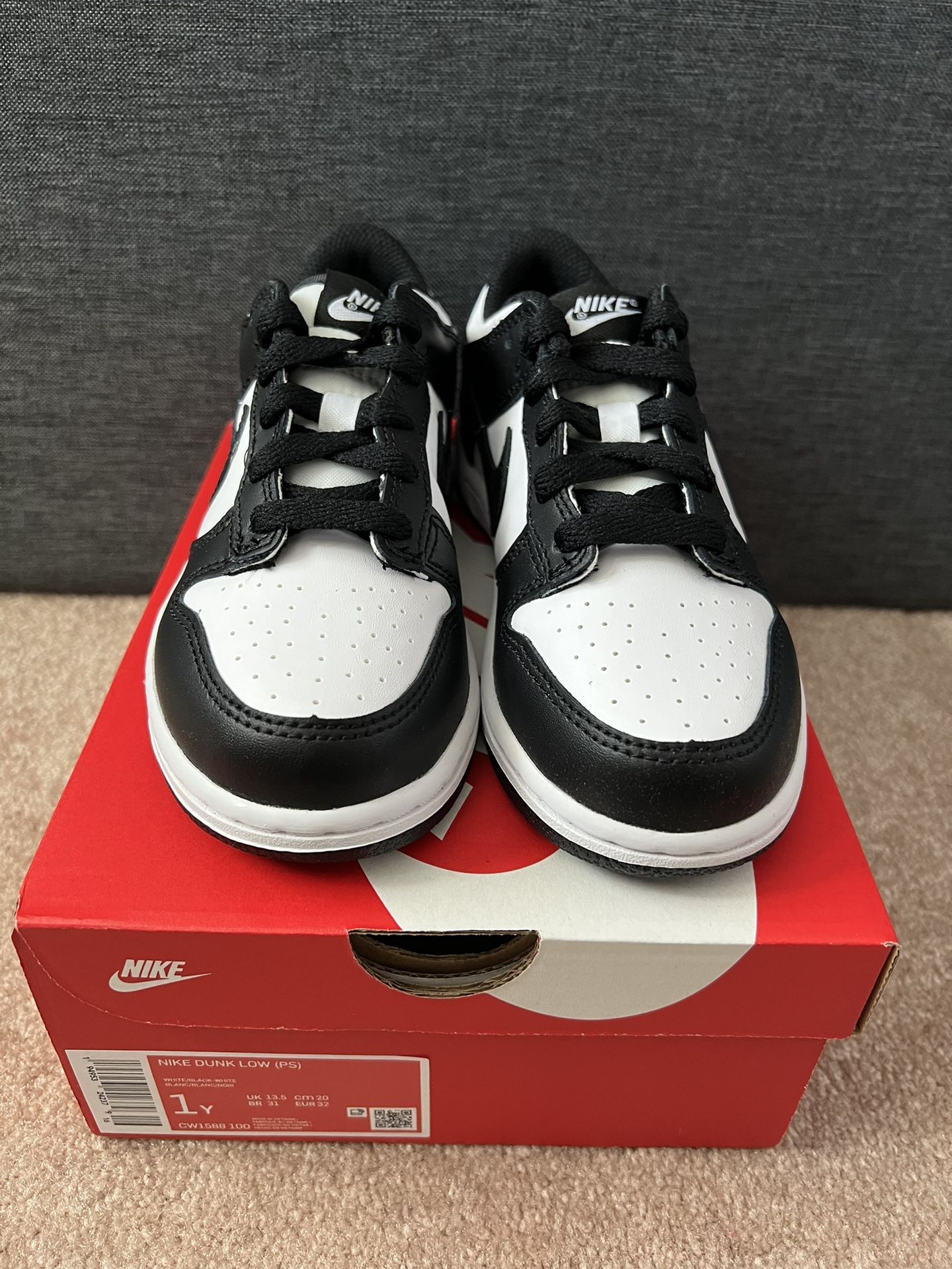 Nike Dunk Low Panda - Kids Size 1Y